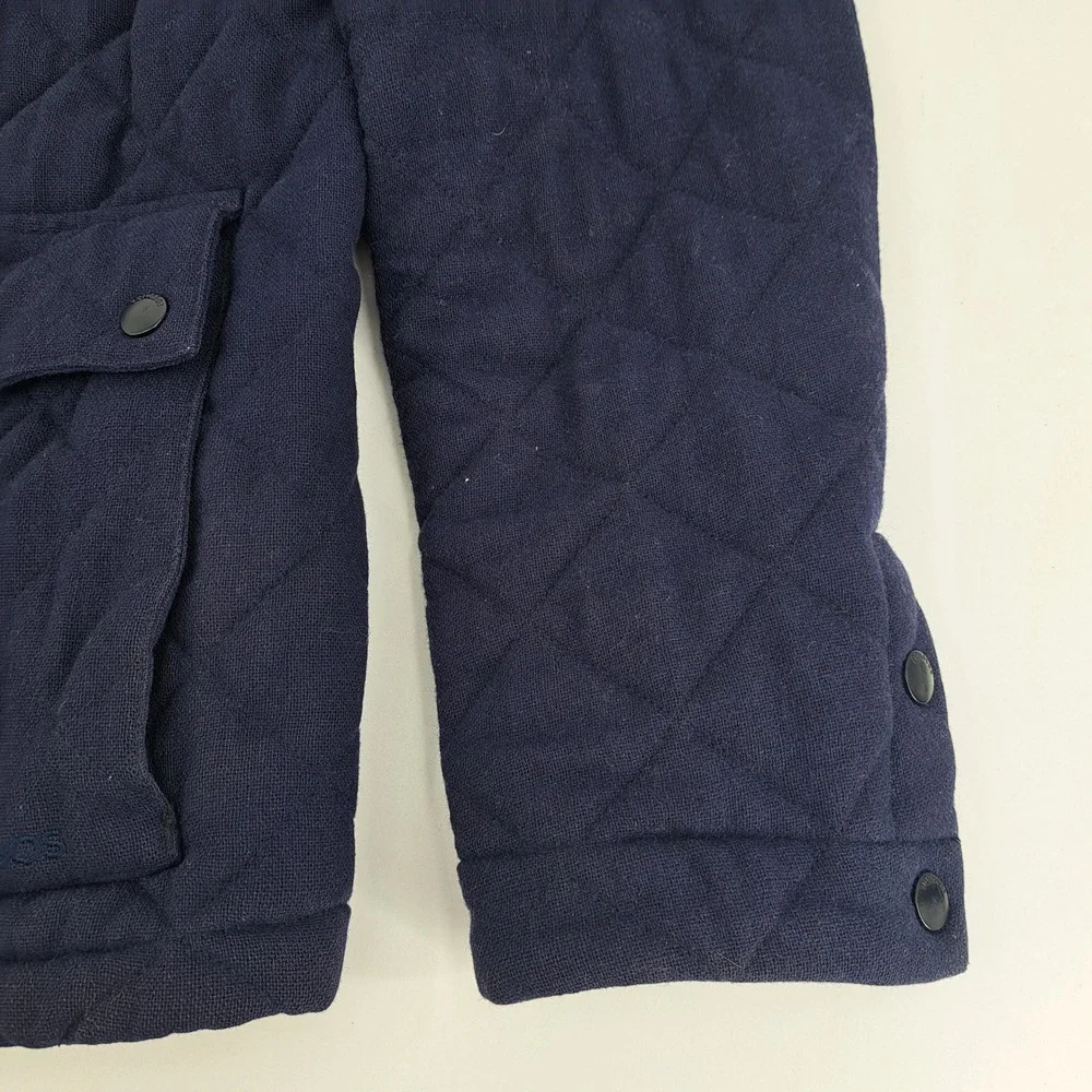 Bonobos Jacket Mens Large Blue Diamond Quilted Full Zip Wool Blend Barn Coat